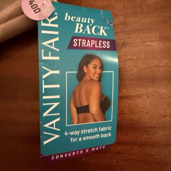 Vanity Fair Beauty Back‎ Strapless Underwire Bra Size 40D Rose Beige Style 74380 - Picture 5 of 6